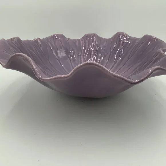 Vintage Purple Metlox Poppytrail Lotus Pattern 15" Serving Bowl - Picture 4 of 6